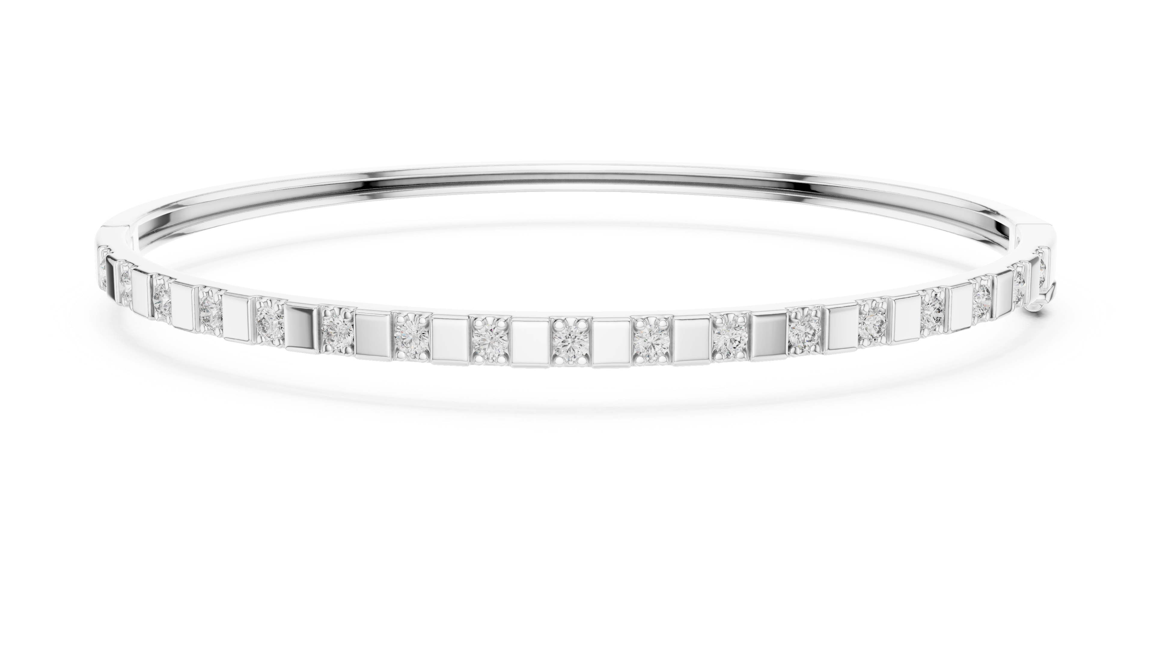 3 Pointer Half-Eternity Round Diamond Hinged