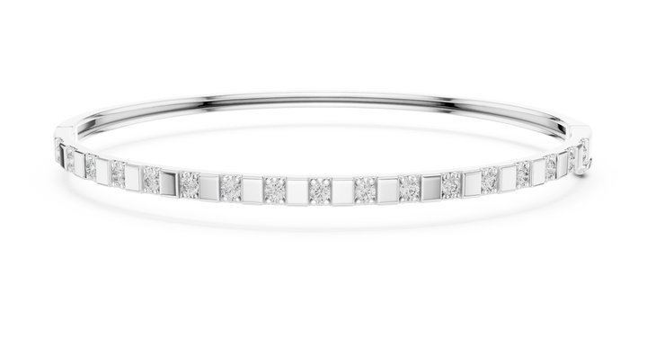 3 Pointer Half-Eternity Round Diamond Hinged