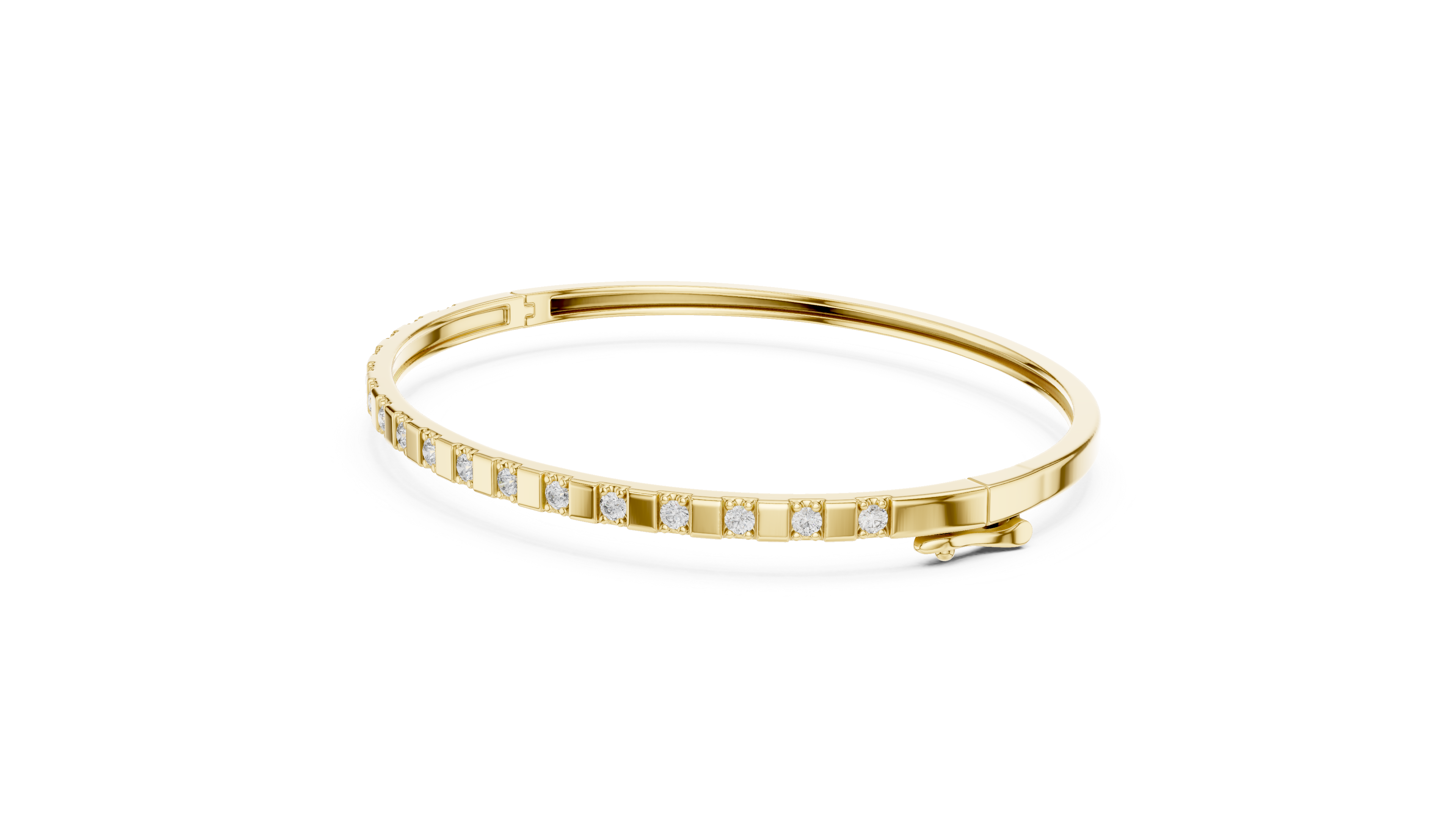 3 Pointer Half-Eternity Round Diamond Hinged
