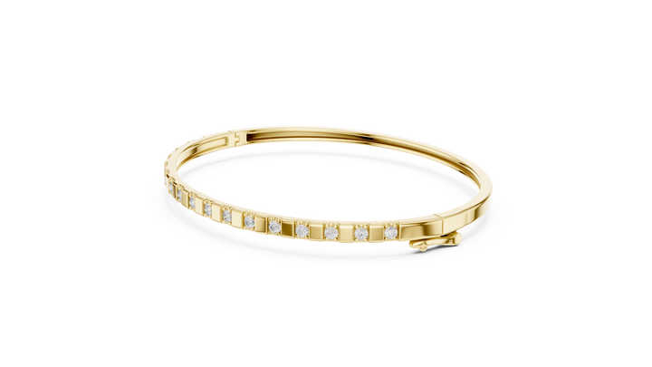 3 Pointer Half-Eternity Round Diamond Hinged