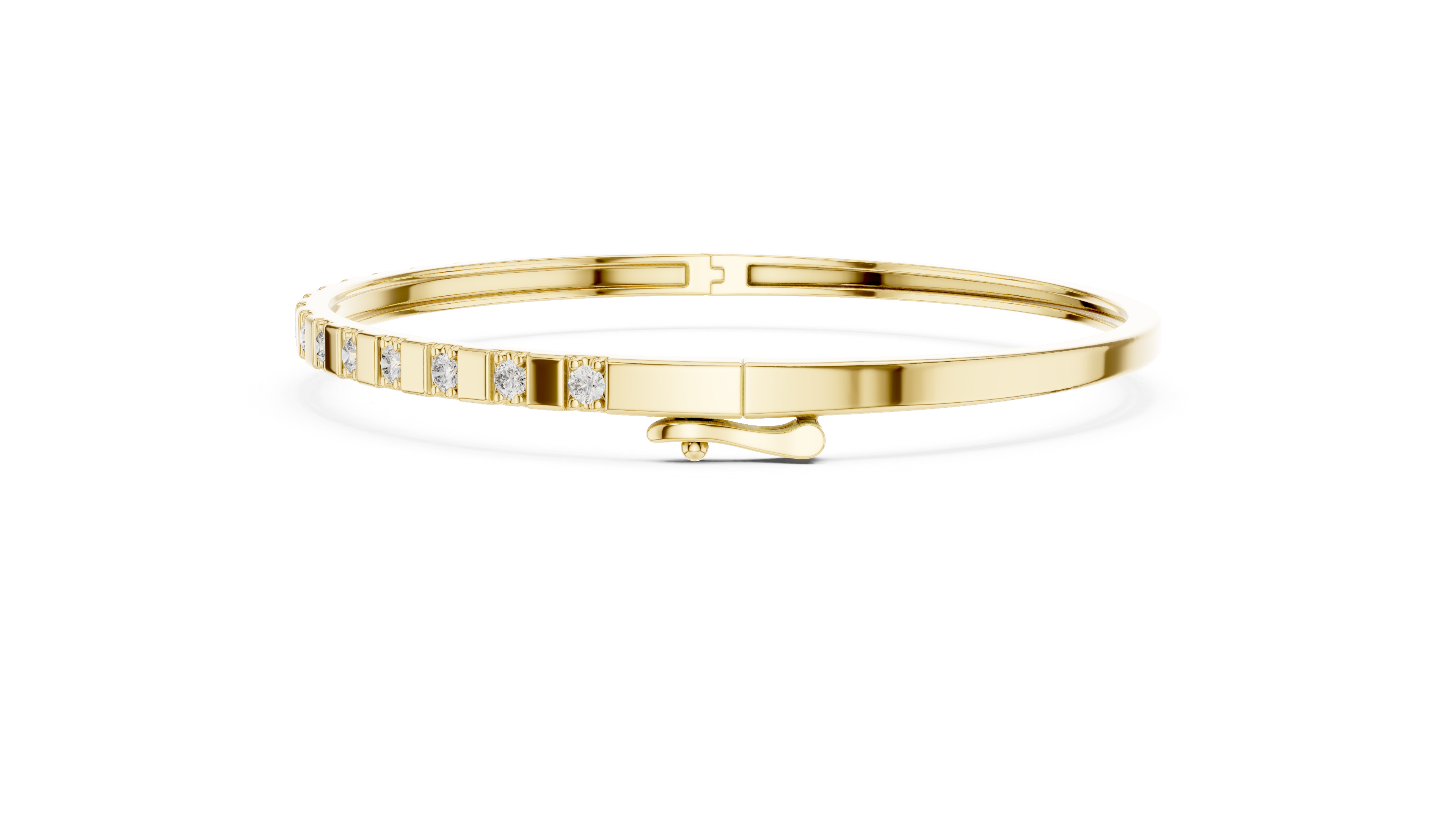 3 Pointer Half-Eternity Round Diamond Hinged