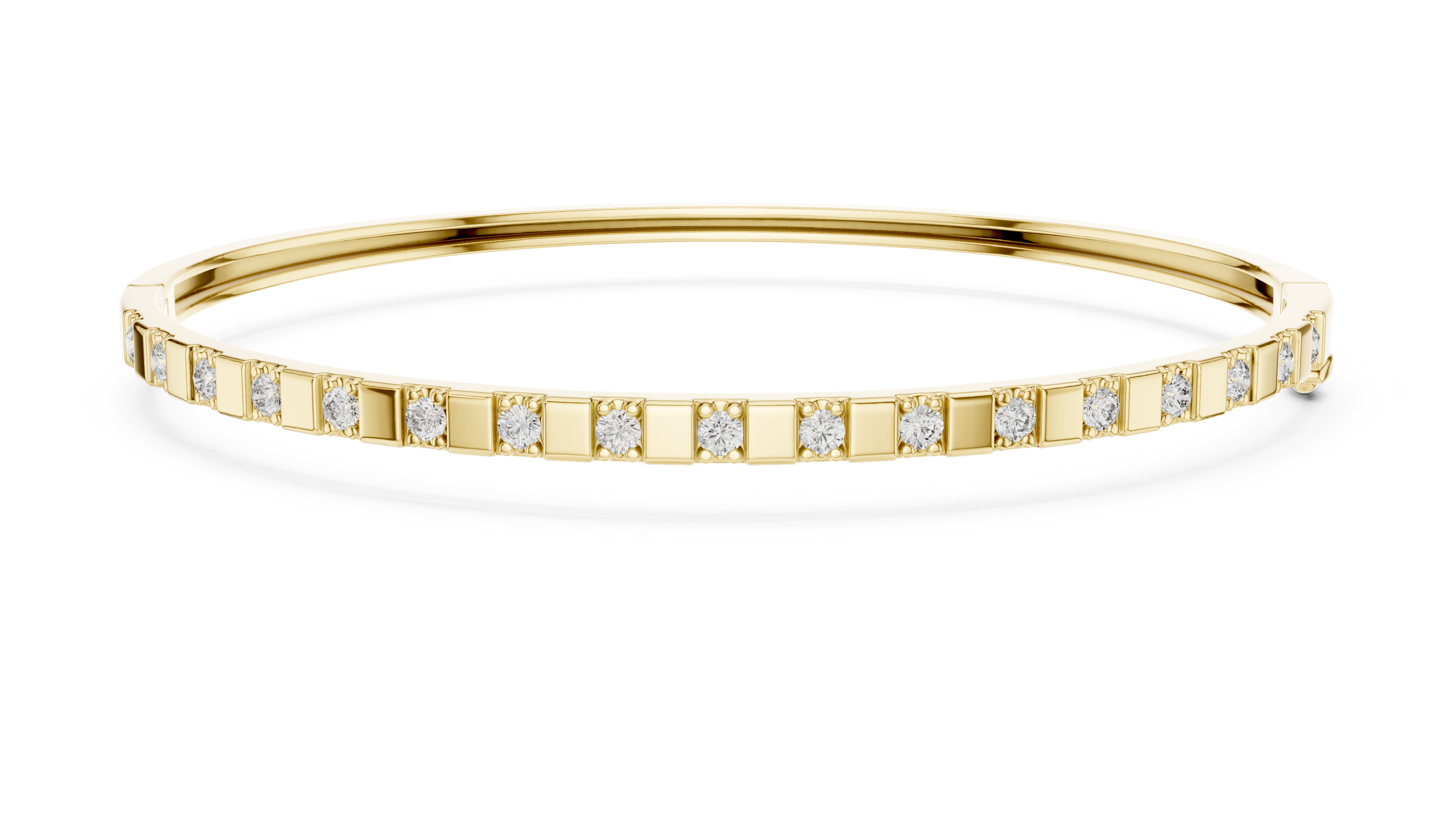 3 Pointer Half-Eternity Round Diamond Hinged
