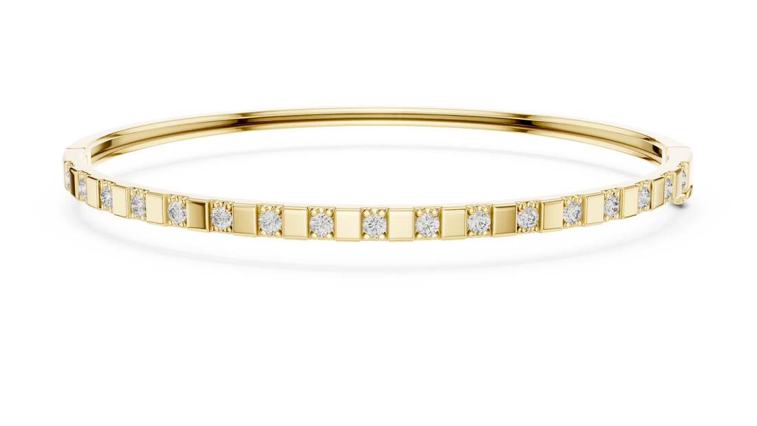 3 Pointer Half-Eternity Round Diamond Hinged