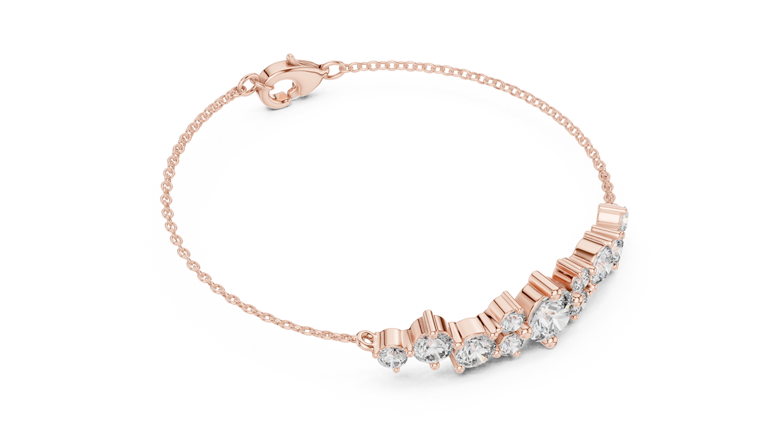 Graduated Round Diamond Station Bracelet