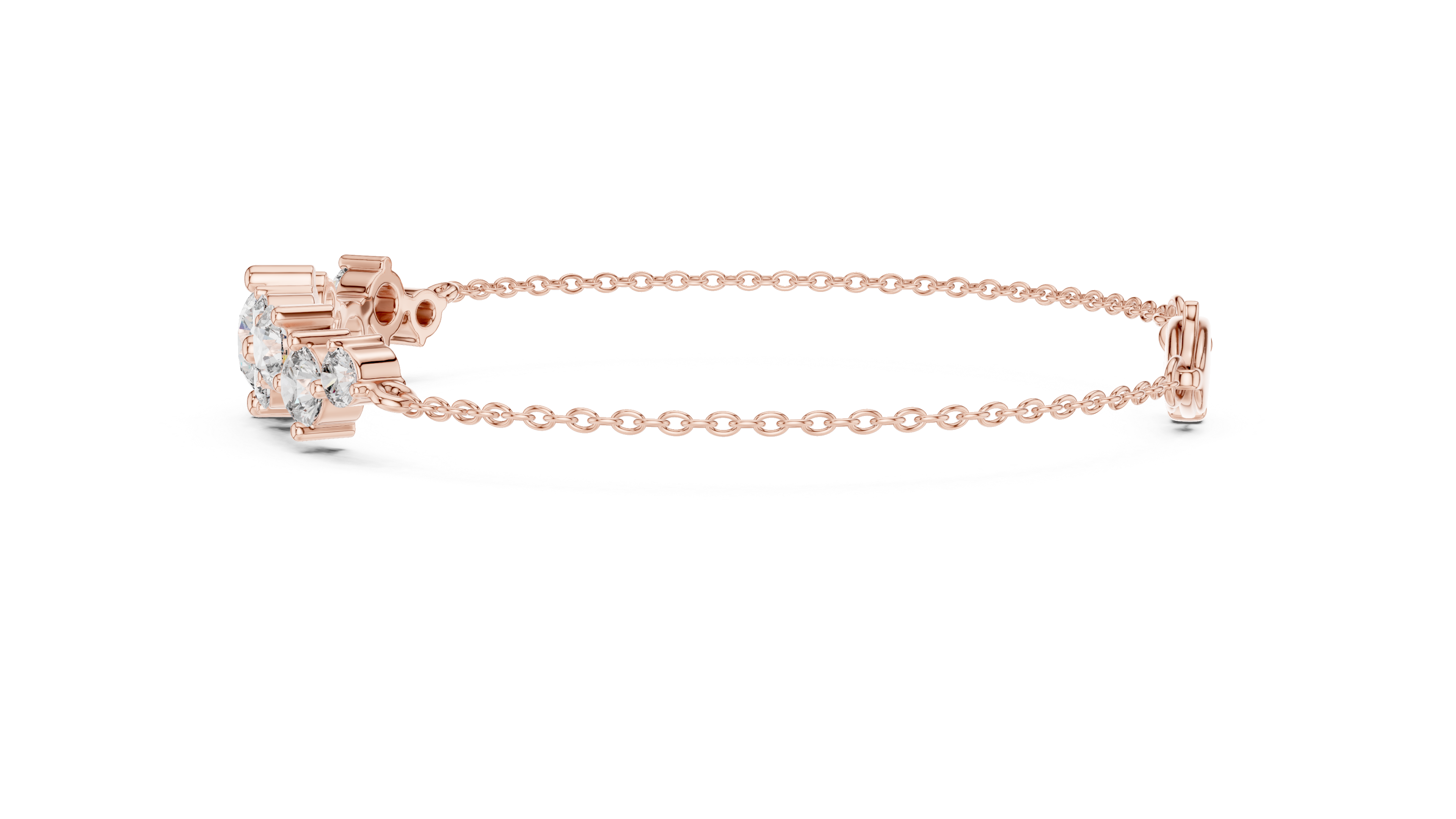 Graduated Round Diamond Station Bracelet