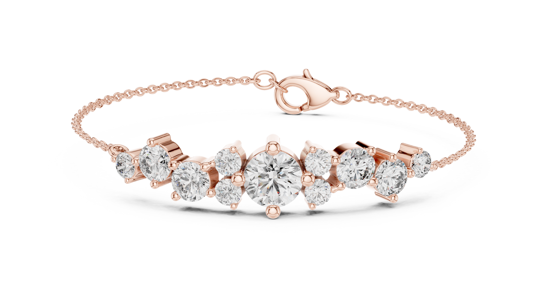 Graduated Round Diamond Station Bracelet