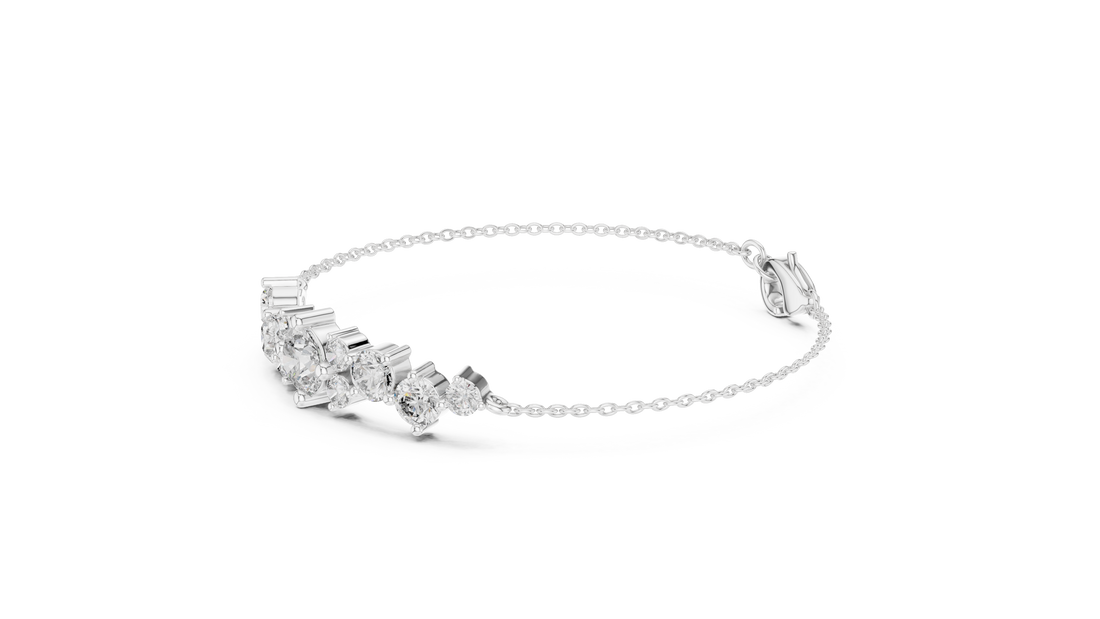 Graduated Round Diamond Station Bracelet