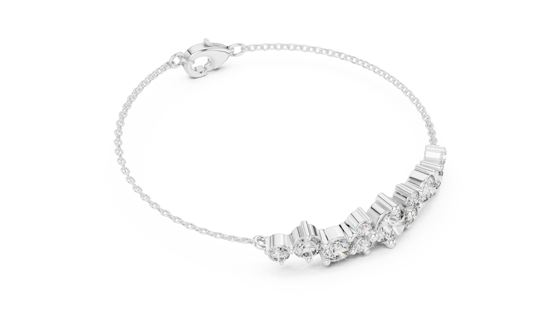 Graduated Round Diamond Station Bracelet