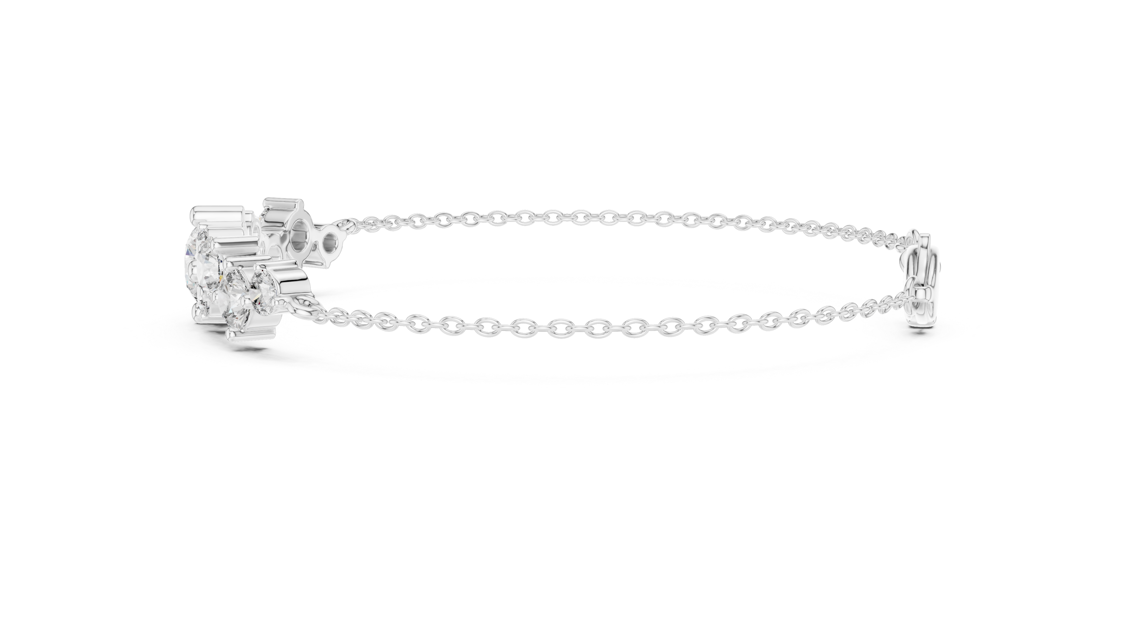 Graduated Round Diamond Station Bracelet