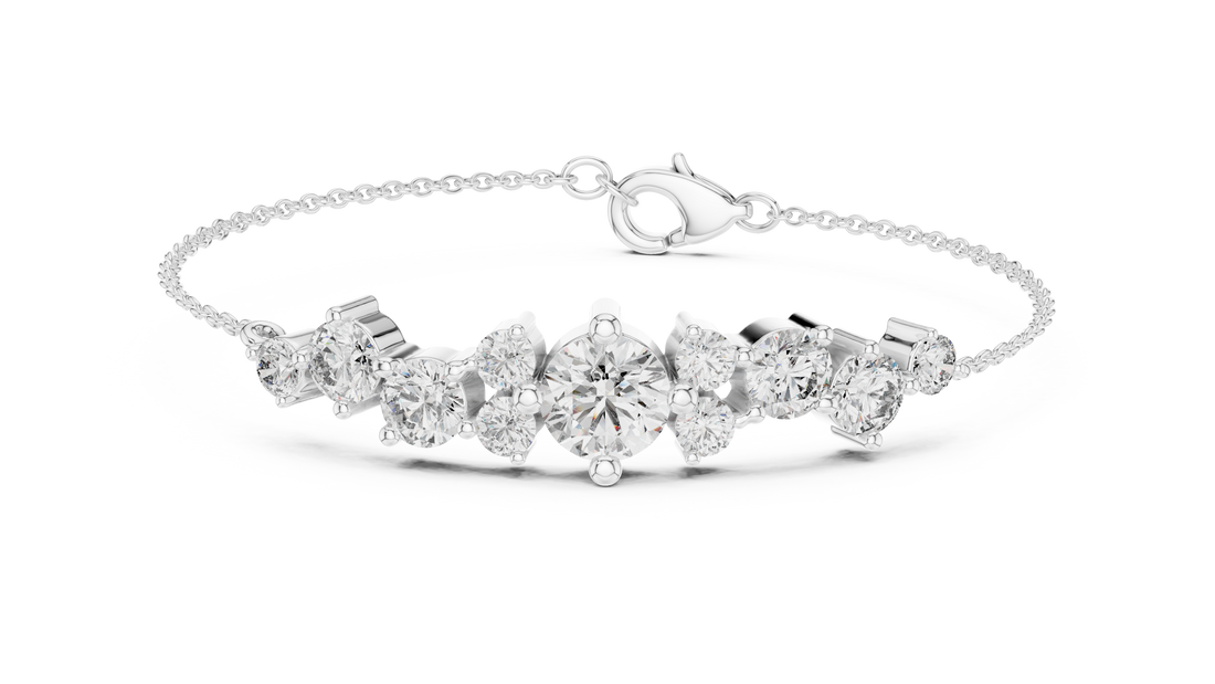 Graduated Round Diamond Station Bracelet