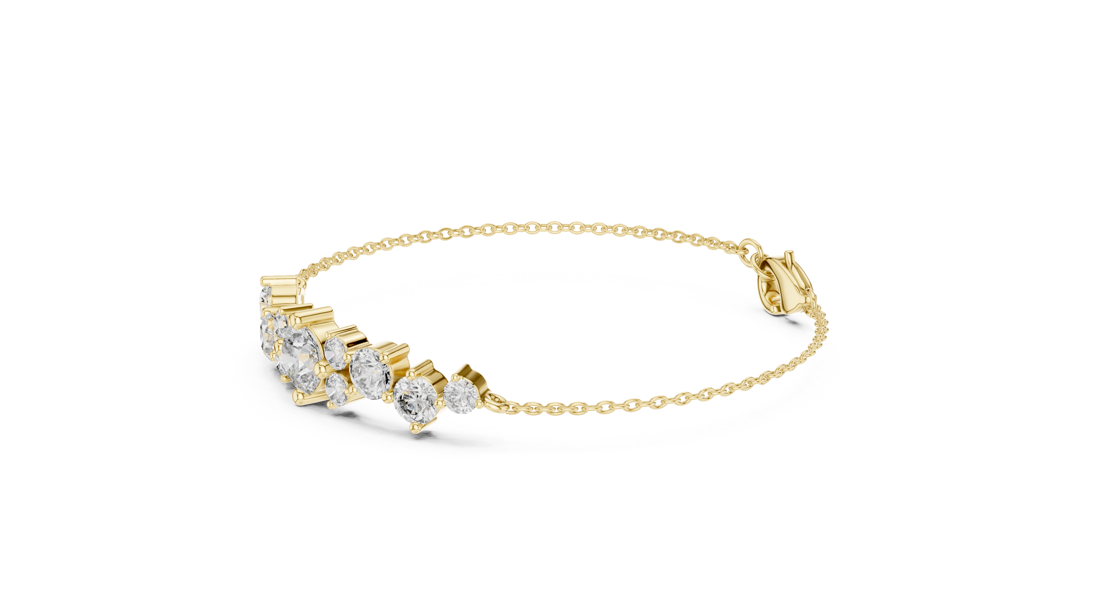 Graduated Round Diamond Station Bracelet