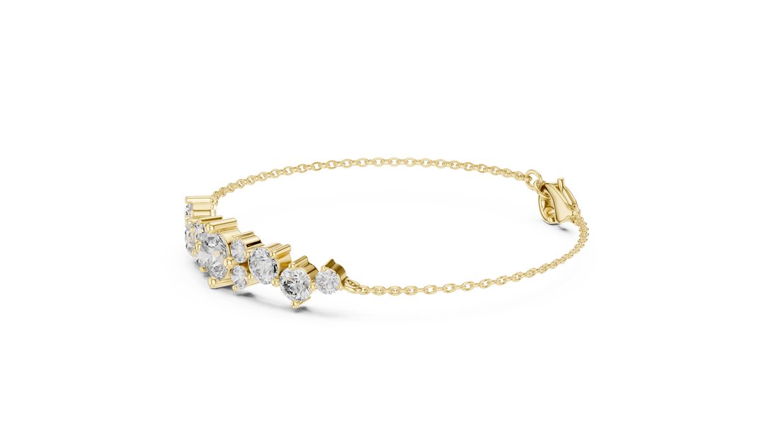 Graduated Round Diamond Station Bracelet