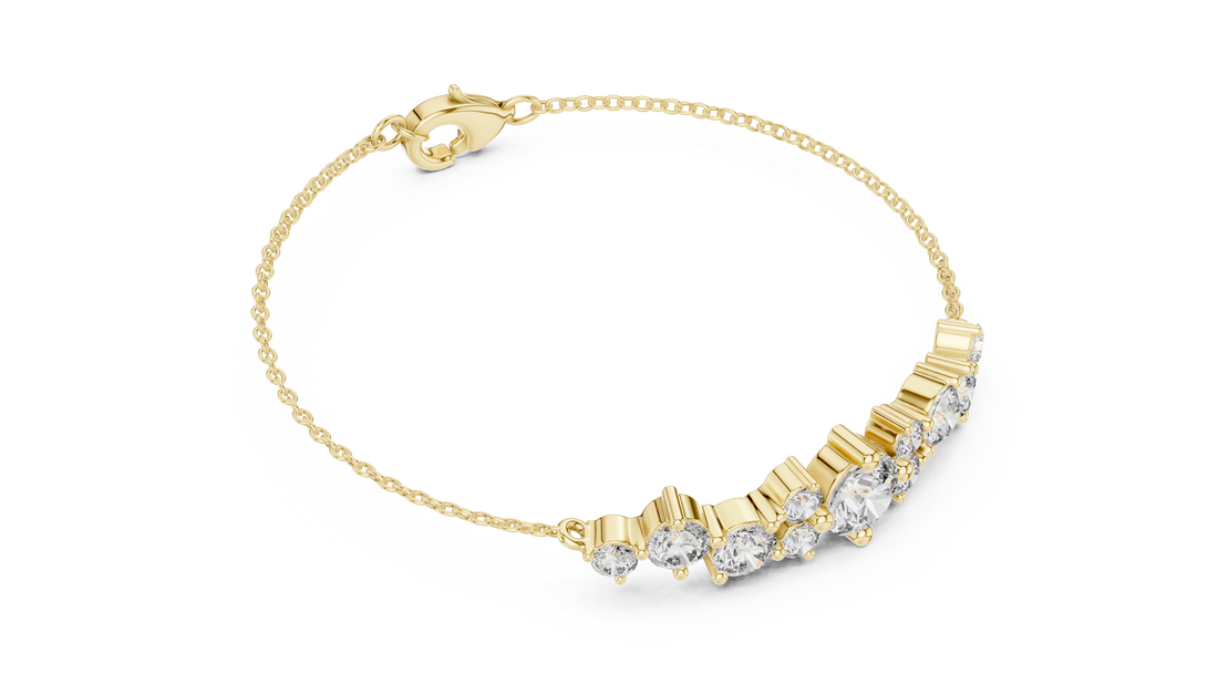 Graduated Round Diamond Station Bracelet