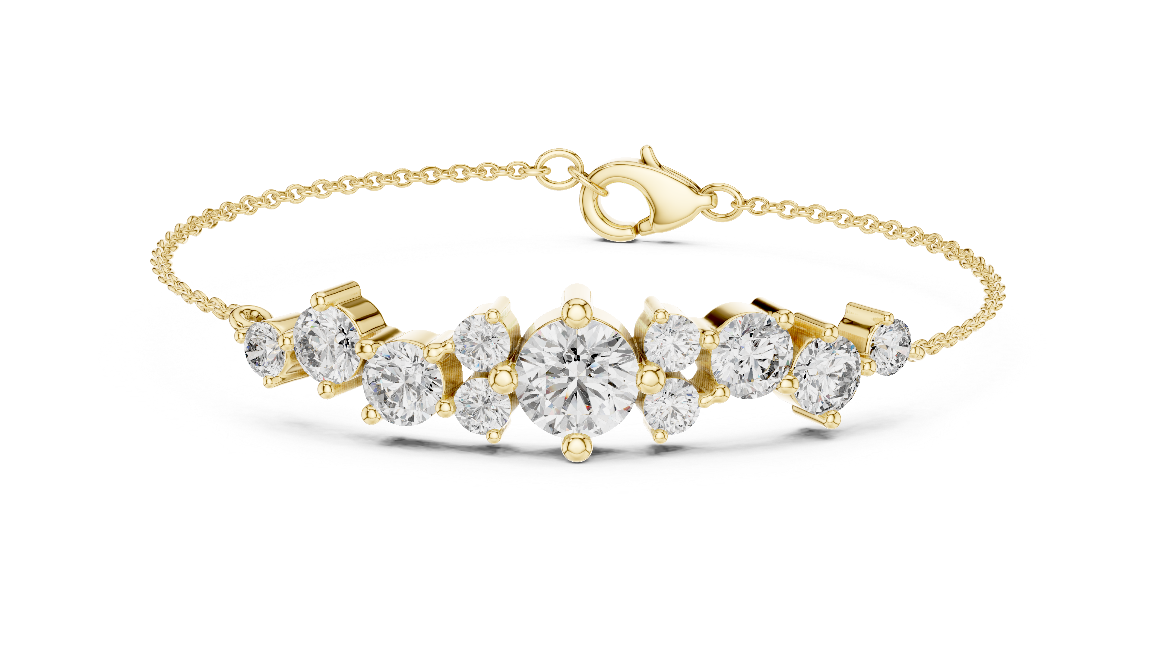 Graduated Round Diamond Station Bracelet