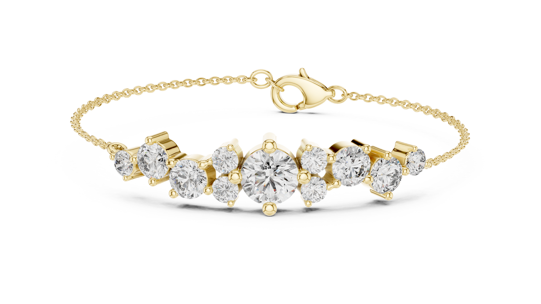 Graduated Round Diamond Station Bracelet