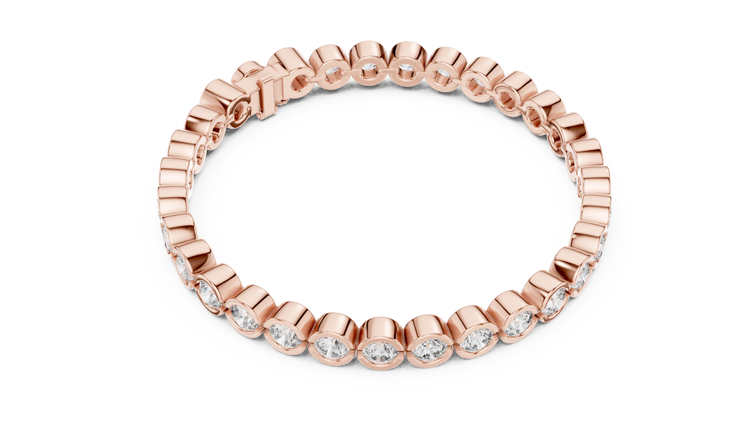 30 Pointer Round Diamond Bezel Tennis Bracelet
