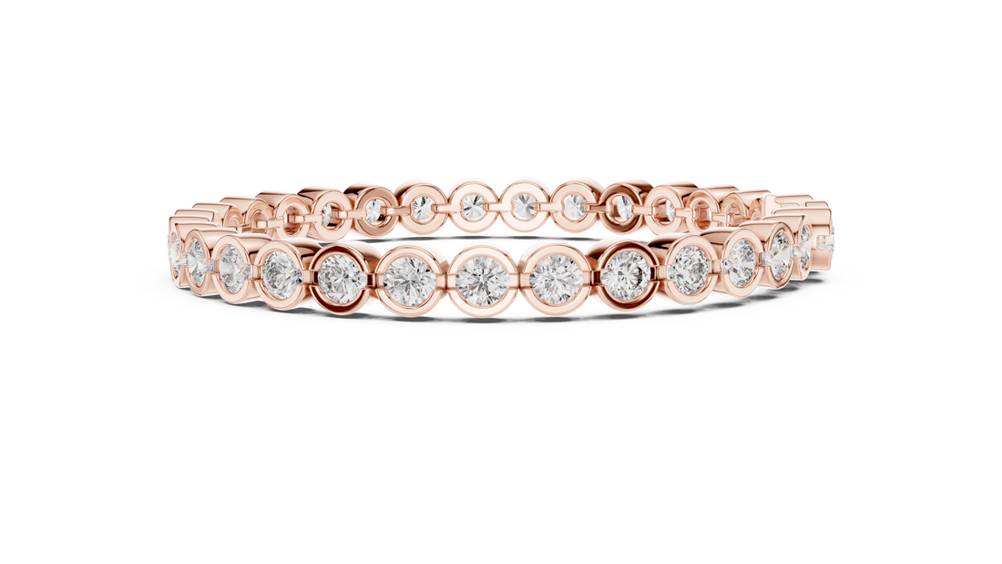30 Pointer Round Diamond Bezel Tennis Bracelet