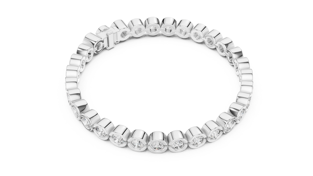 30 Pointer Round Diamond Bezel Tennis Bracelet