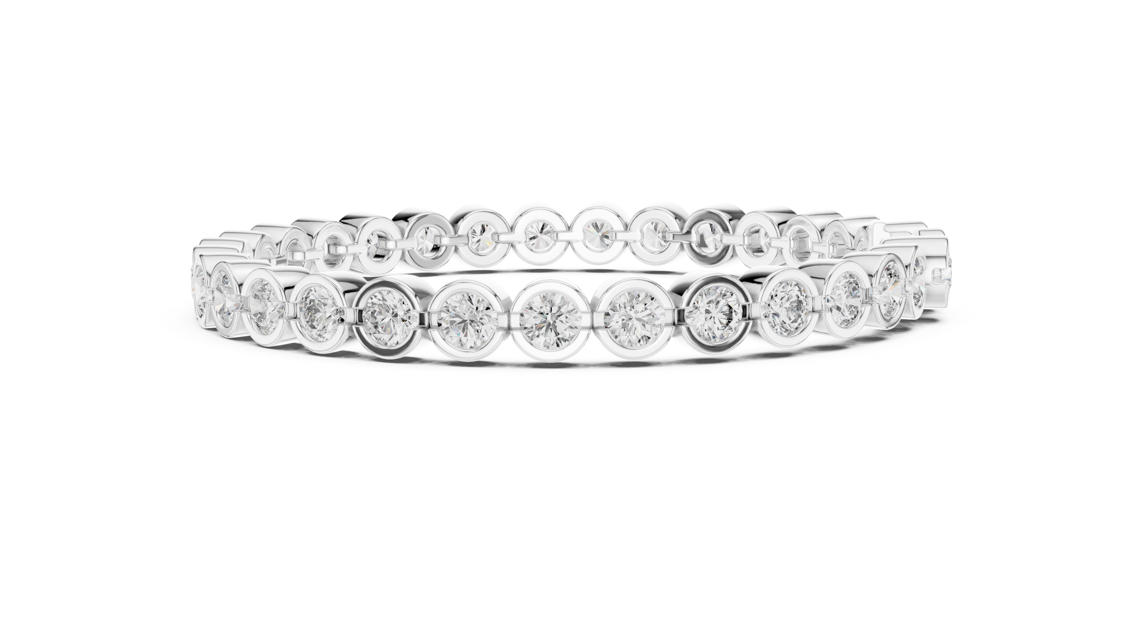 30 Pointer Round Diamond Bezel Tennis Bracelet