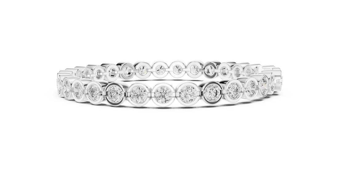 30 Pointer Round Diamond Bezel Tennis Bracelet