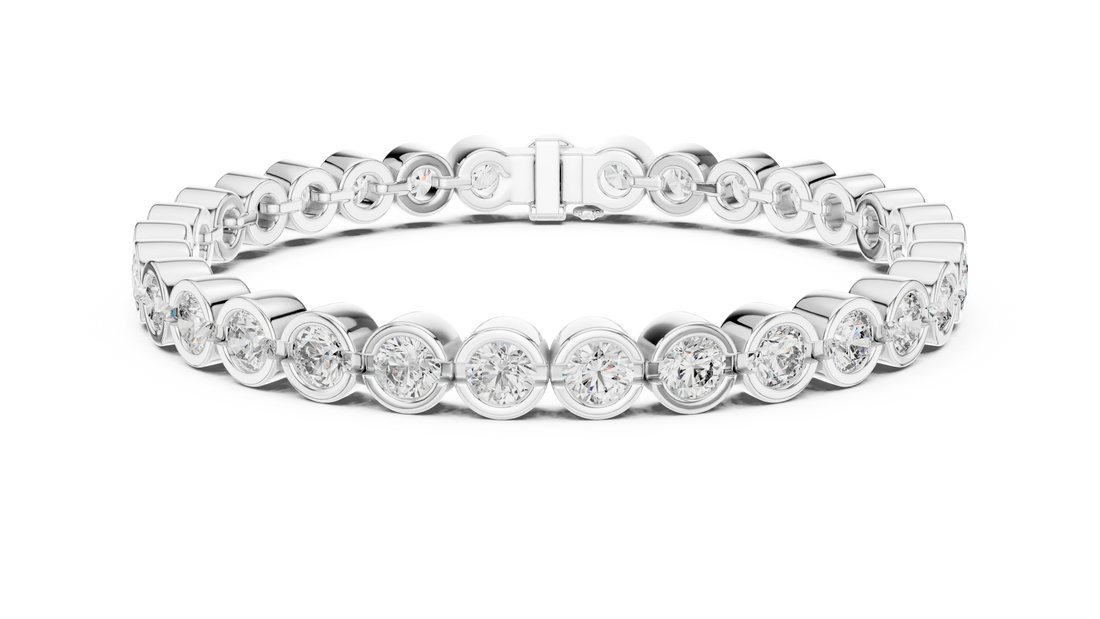 30 Pointer Round Diamond Bezel Tennis Bracelet