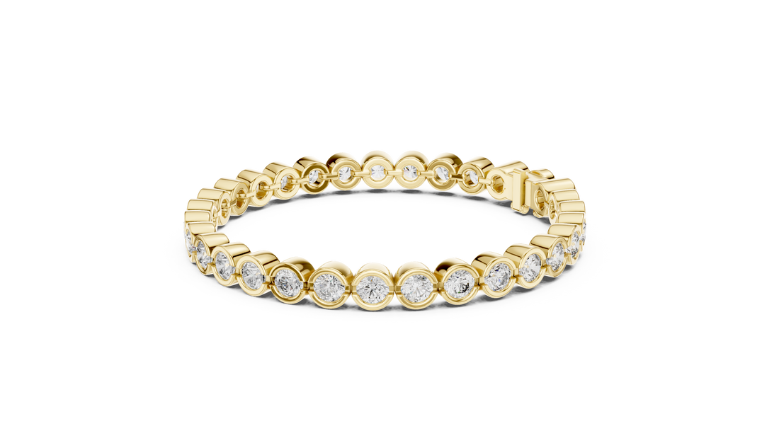 30 Pointer Round Diamond Bezel Tennis Bracelet