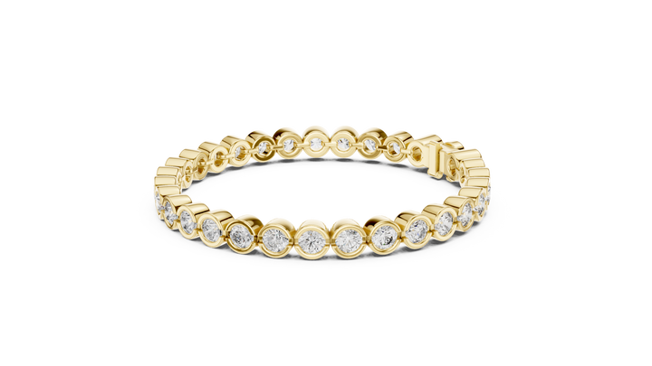 30 Pointer Round Diamond Bezel Tennis Bracelet