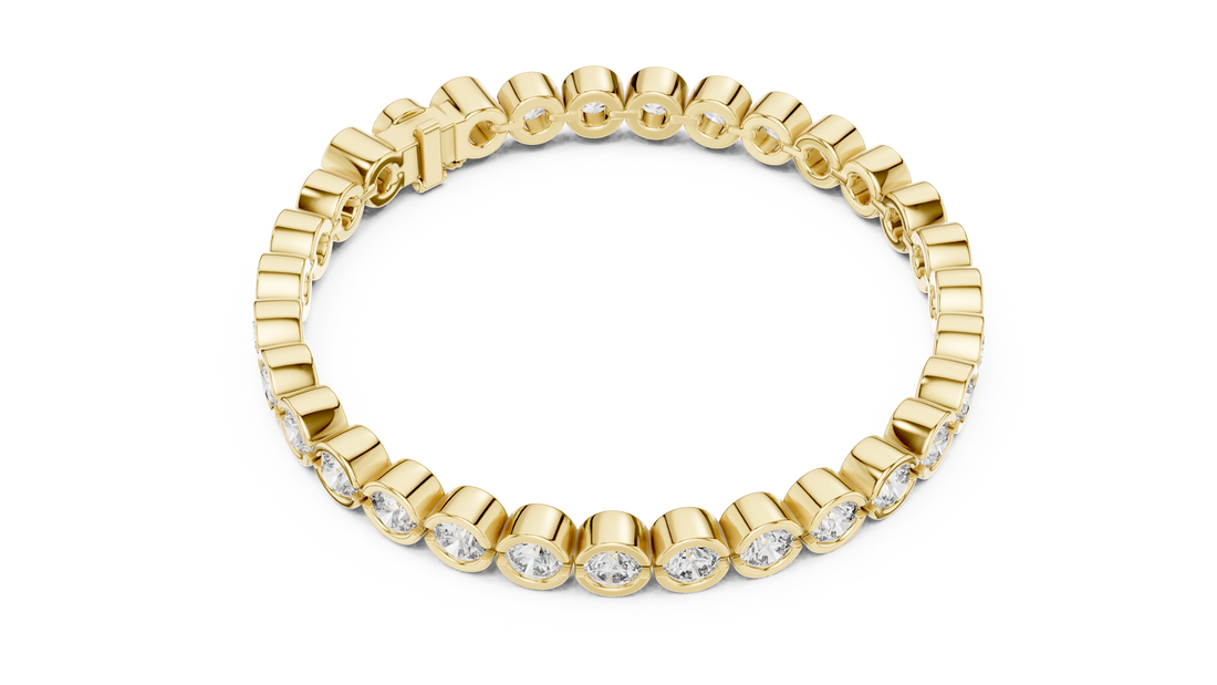 30 Pointer Round Diamond Bezel Tennis Bracelet