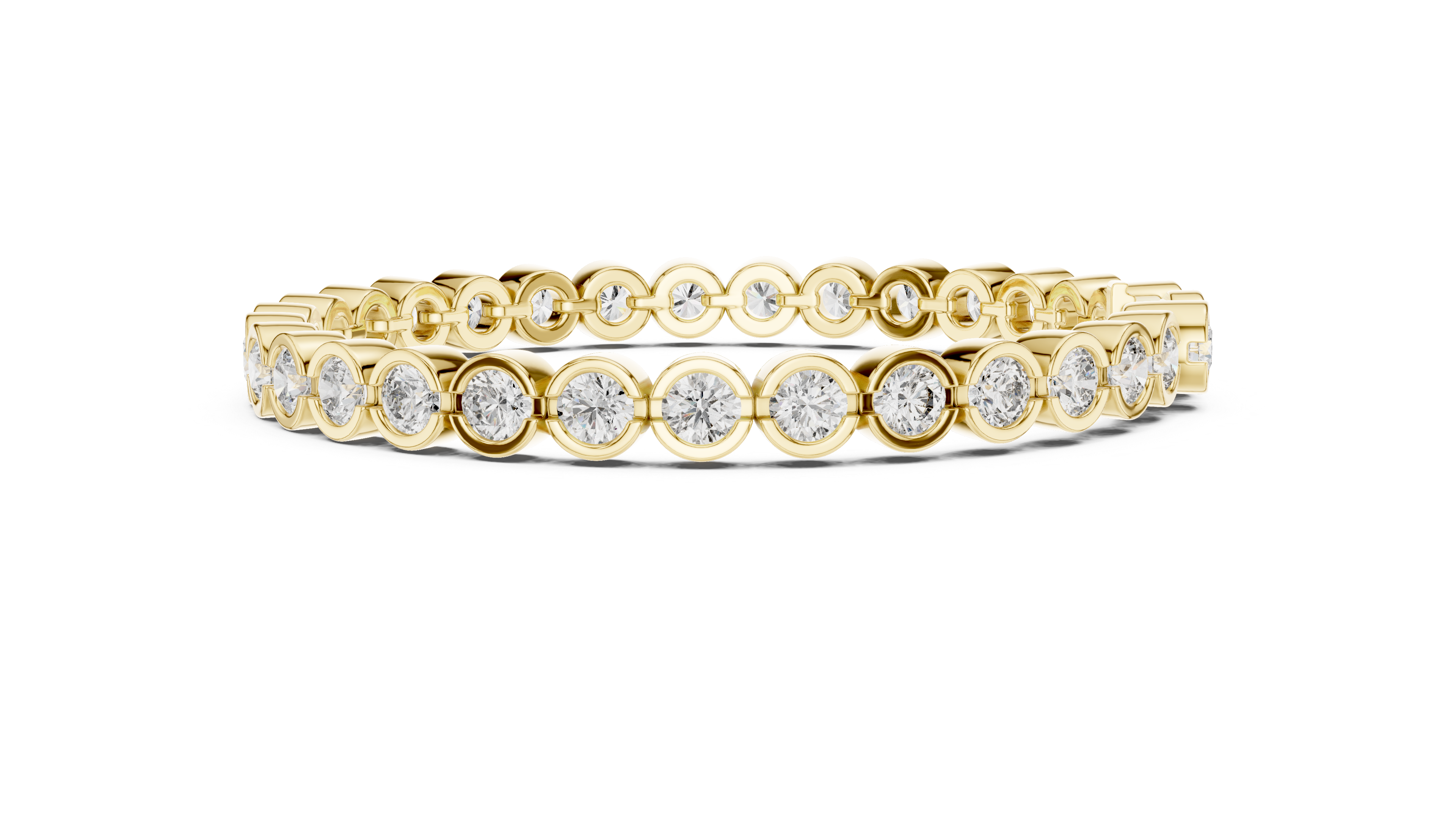 30 Pointer Round Diamond Bezel Tennis Bracelet