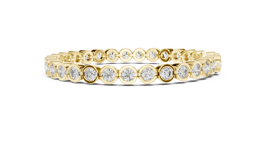 30 Pointer Round Diamond Bezel Tennis Bracelet