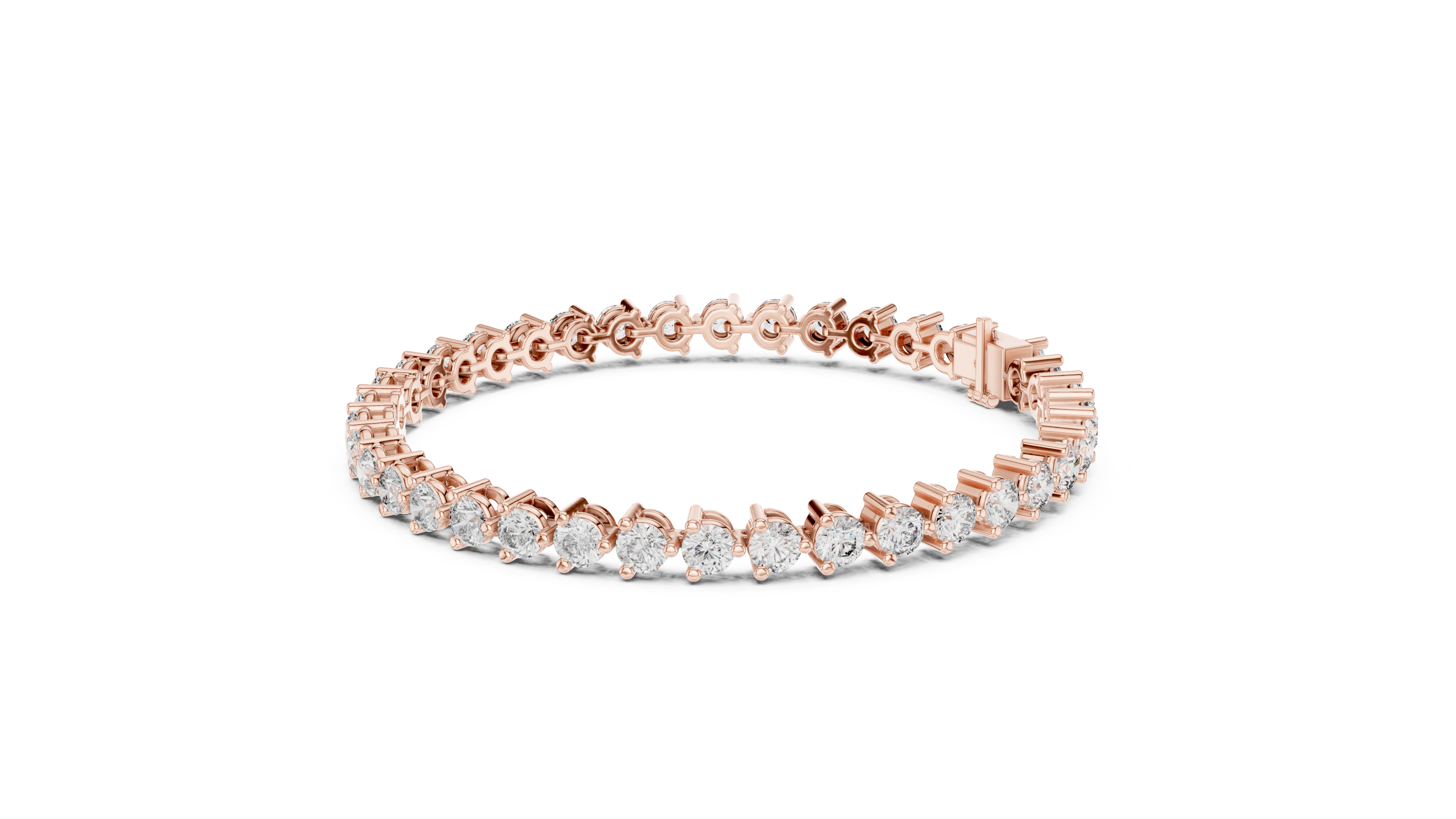 21 Pointer Round Diamond Collet Tennis Bracelet