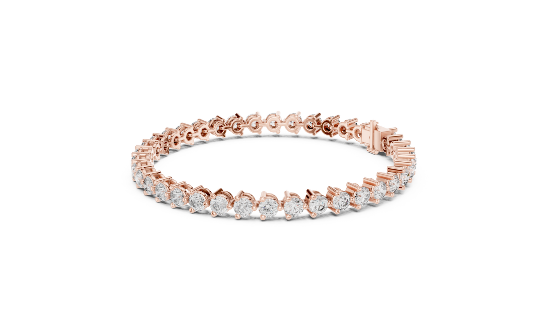 21 Pointer Round Diamond Collet Tennis Bracelet