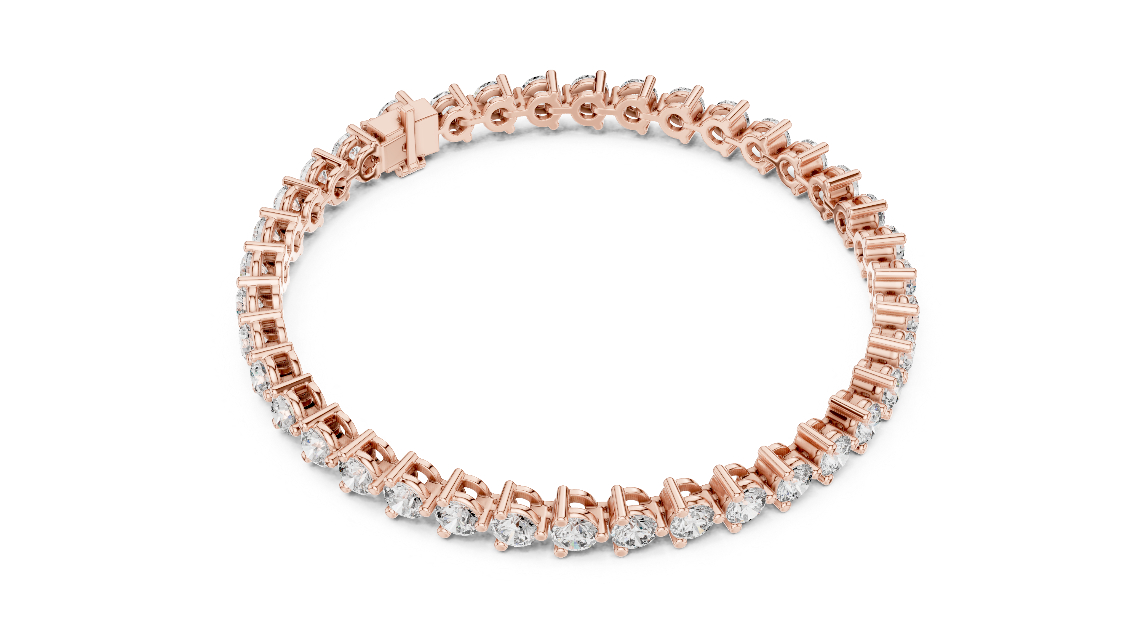 21 Pointer Round Diamond Collet Tennis Bracelet
