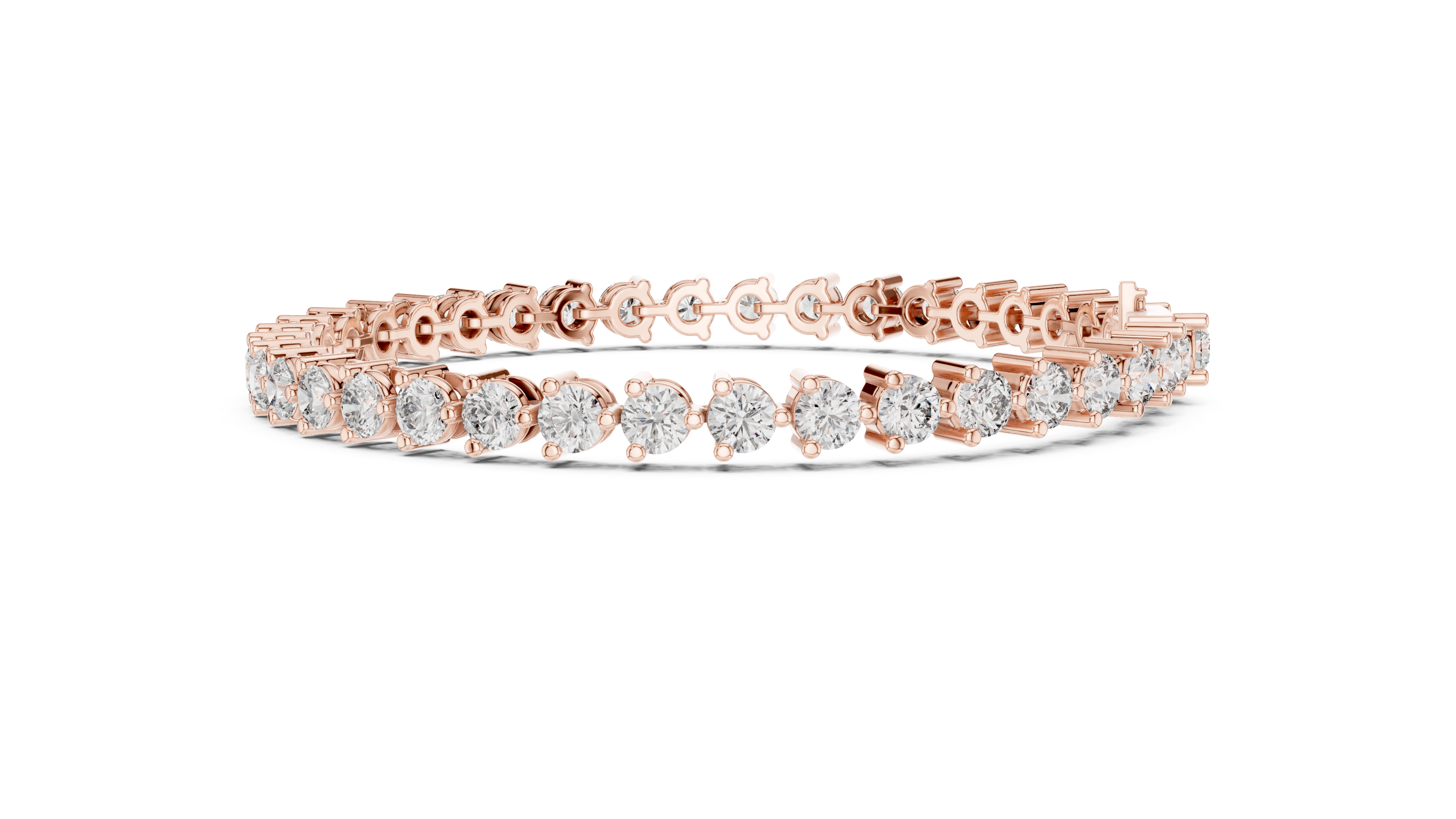 21 Pointer Round Diamond Collet Tennis Bracelet