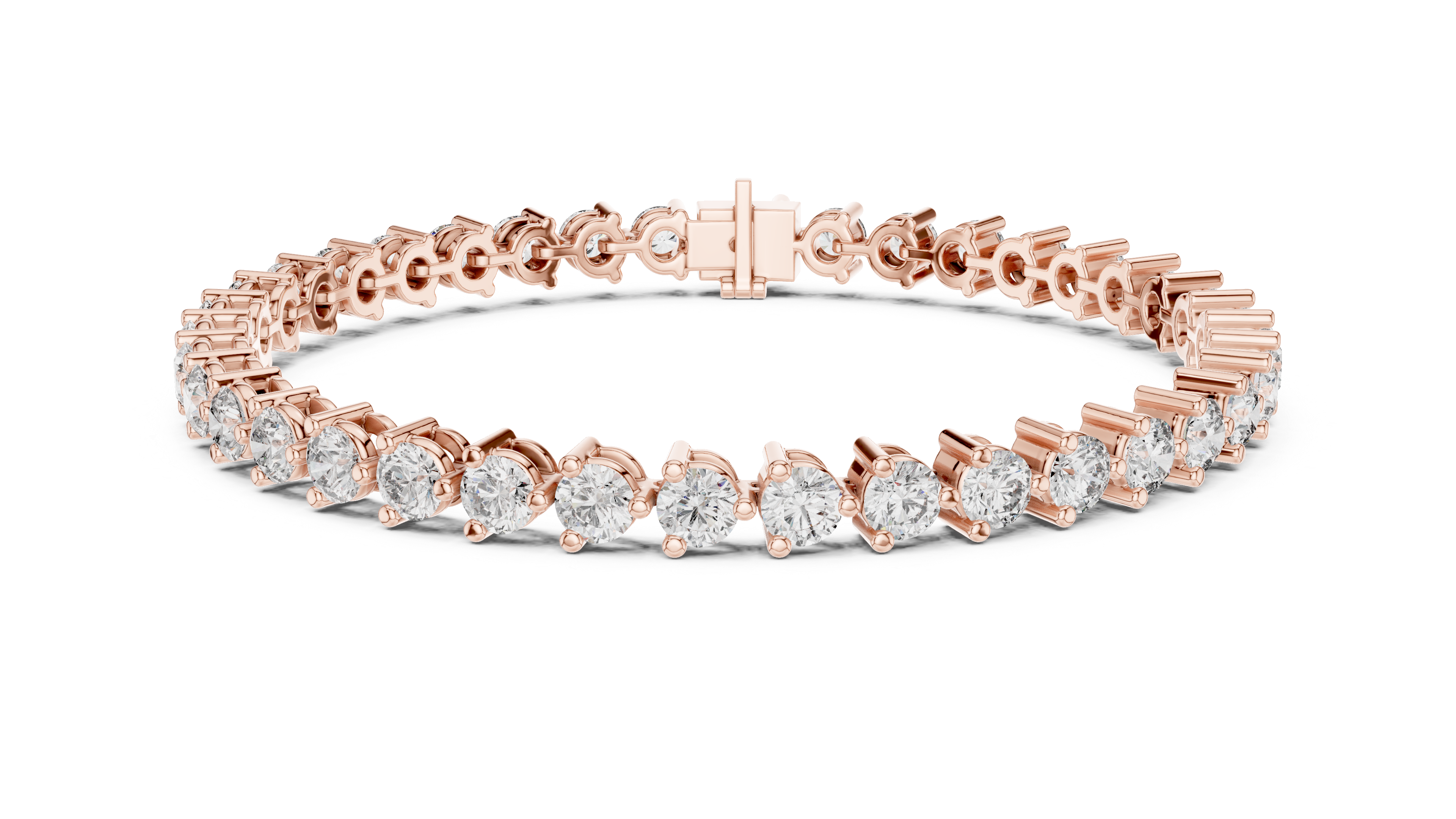 21 Pointer Round Diamond Collet Tennis Bracelet