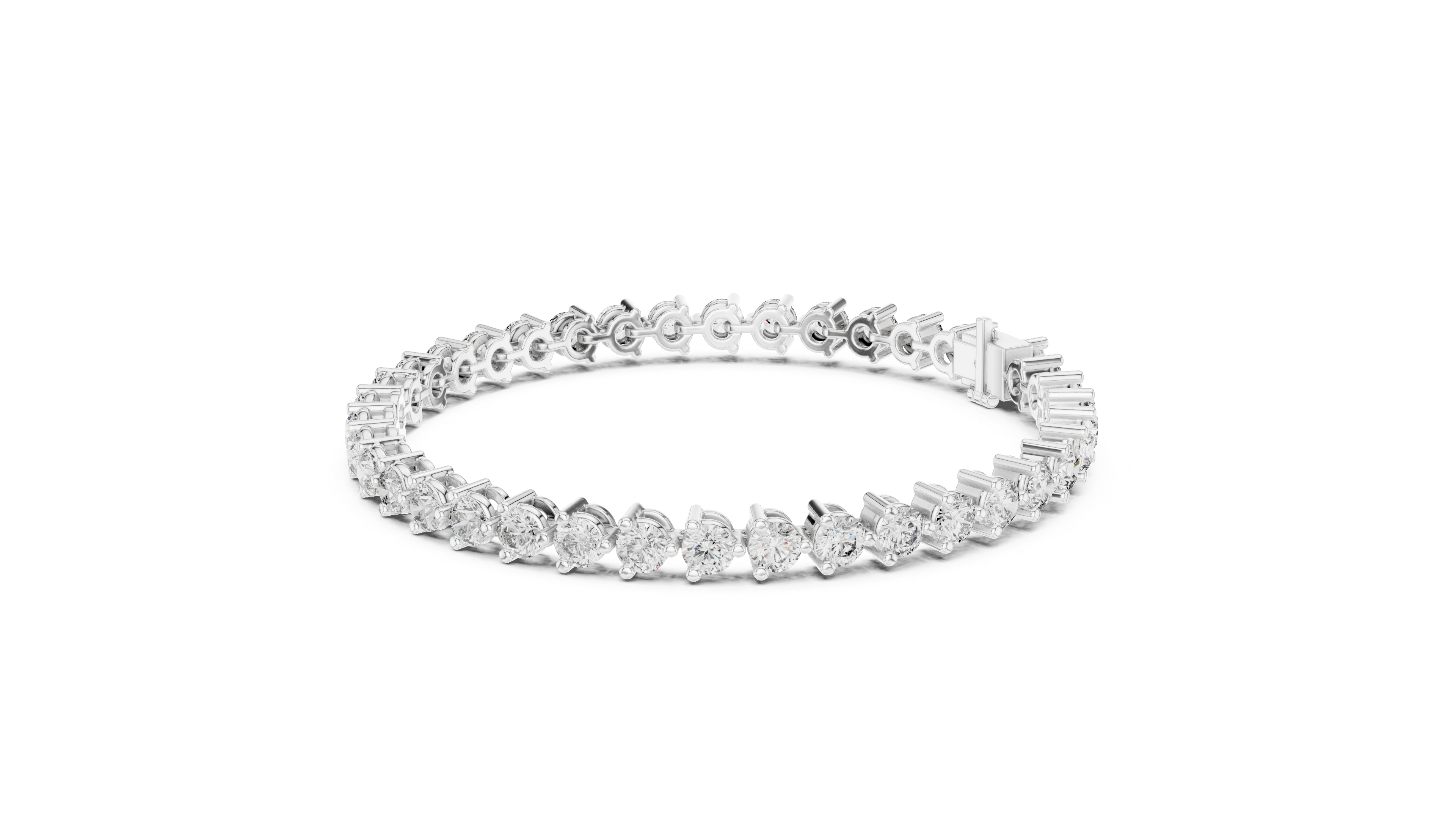 21 Pointer Round Diamond Collet Tennis Bracelet