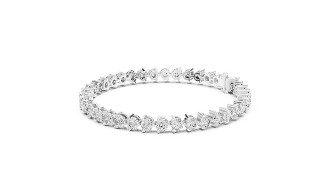 21 Pointer Round Diamond Collet Tennis Bracelet