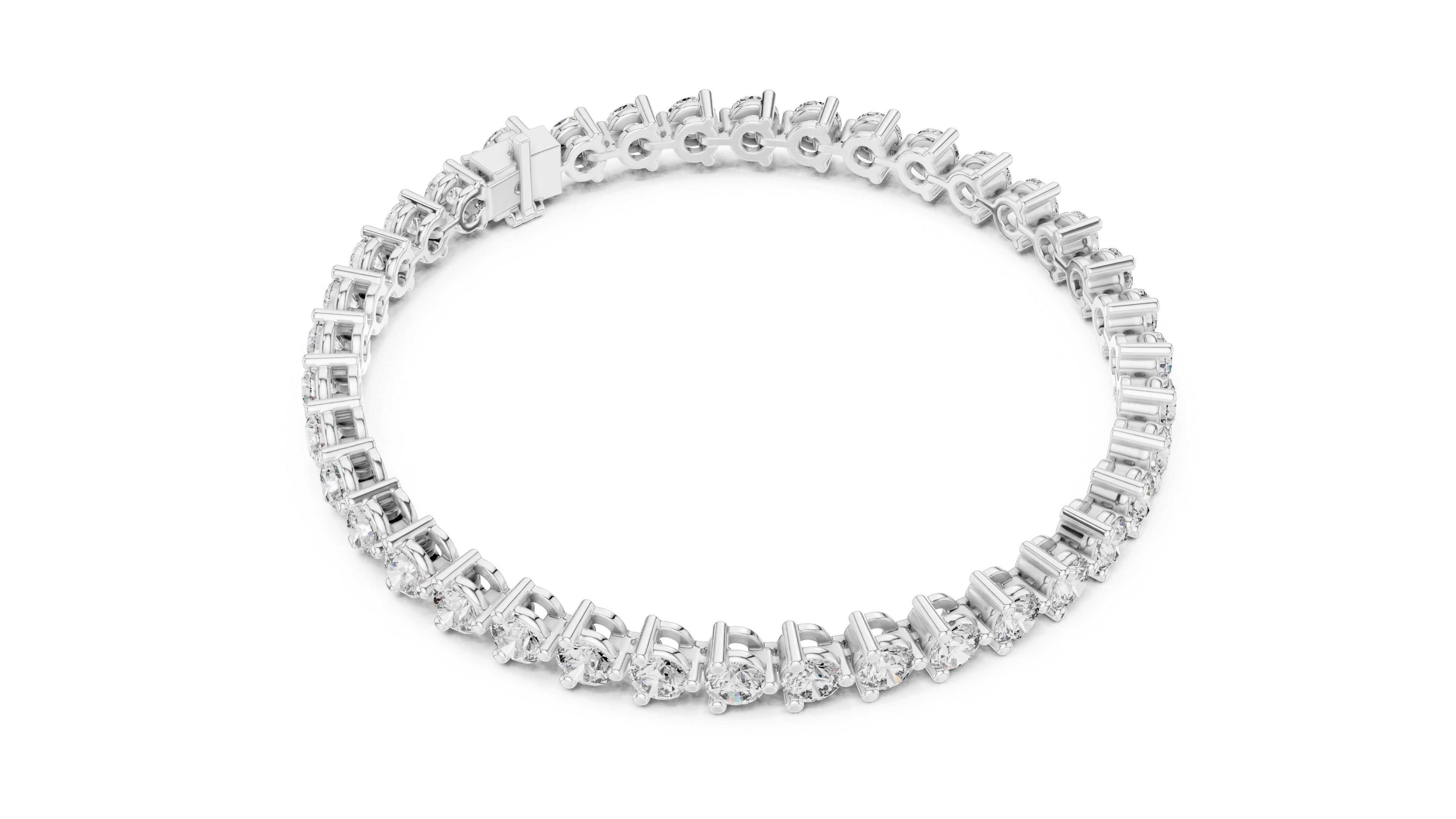 21 Pointer Round Diamond Collet Tennis Bracelet