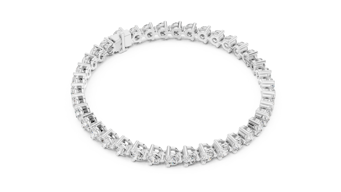 21 Pointer Round Diamond Collet Tennis Bracelet