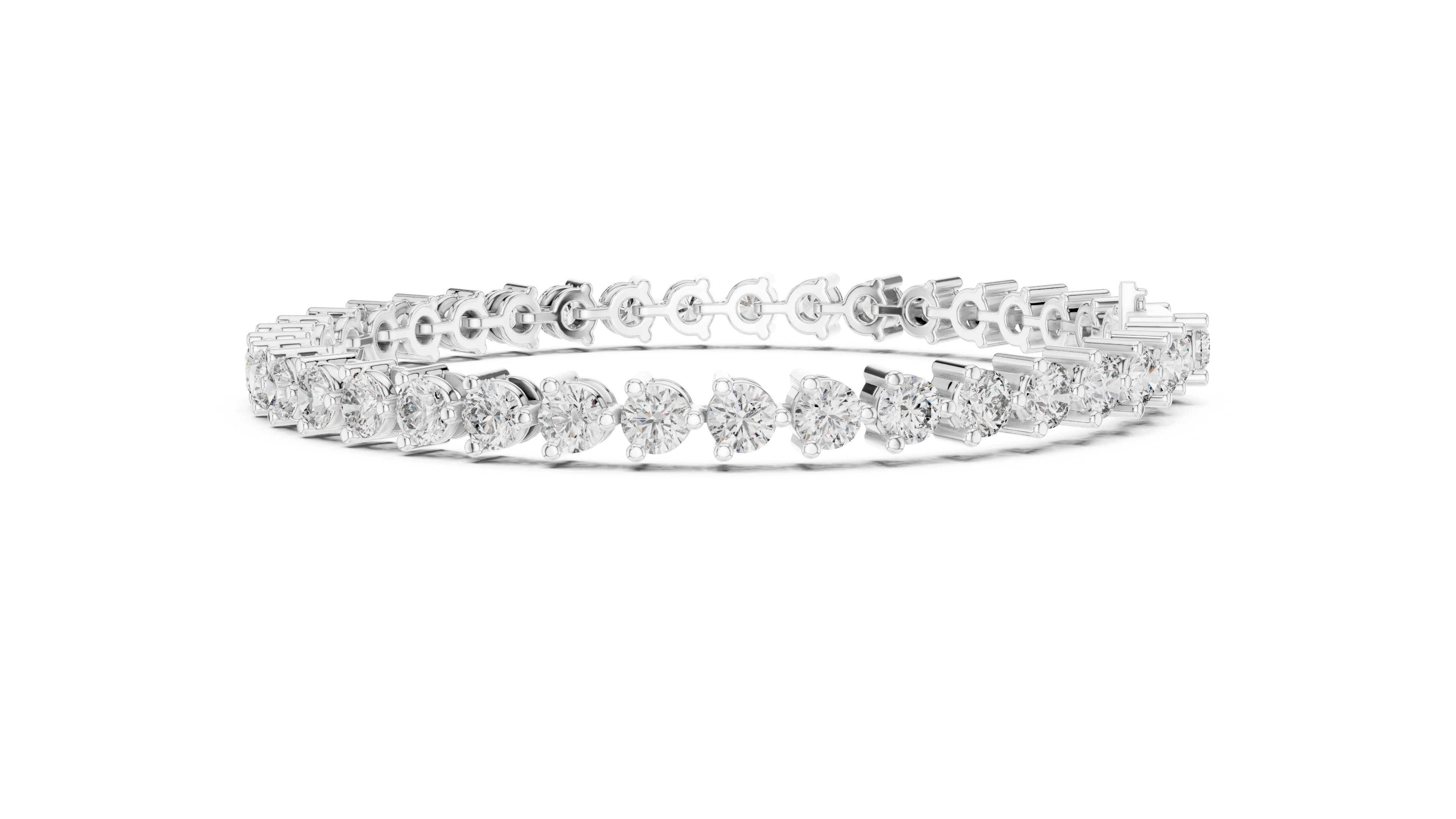 21 Pointer Round Diamond Collet Tennis Bracelet