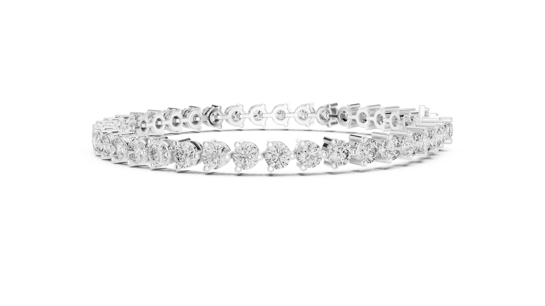 21 Pointer Round Diamond Collet Tennis Bracelet
