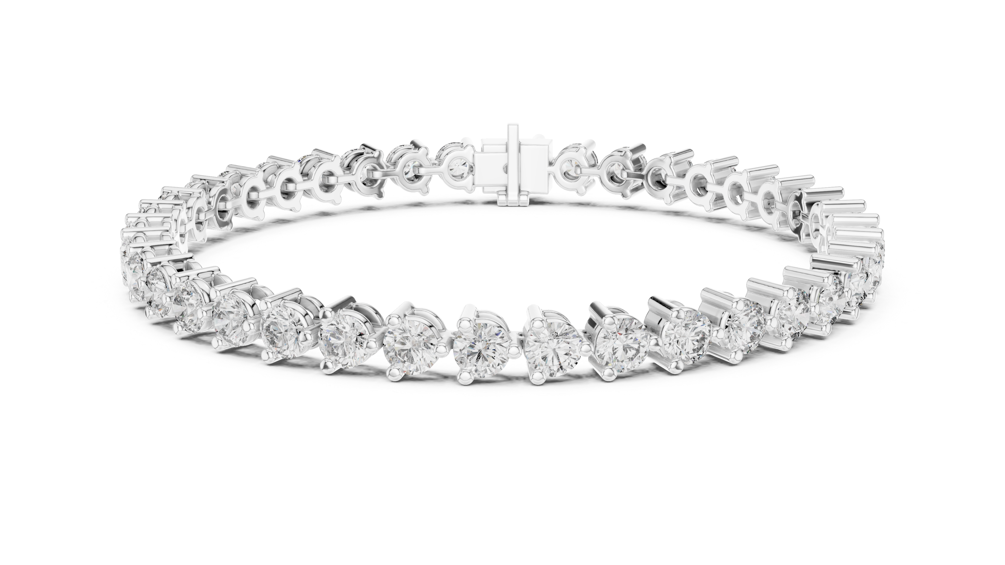 21 Pointer Round Diamond Collet Tennis Bracelet