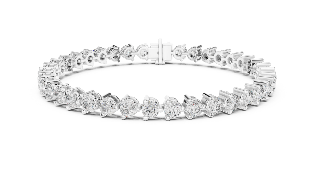21 Pointer Round Diamond Collet Tennis Bracelet