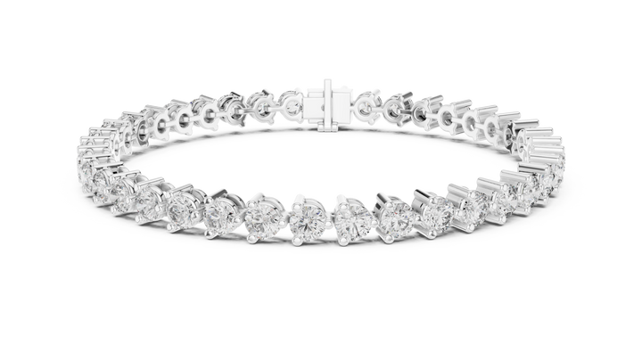 21 Pointer Round Diamond Collet Tennis Bracelet