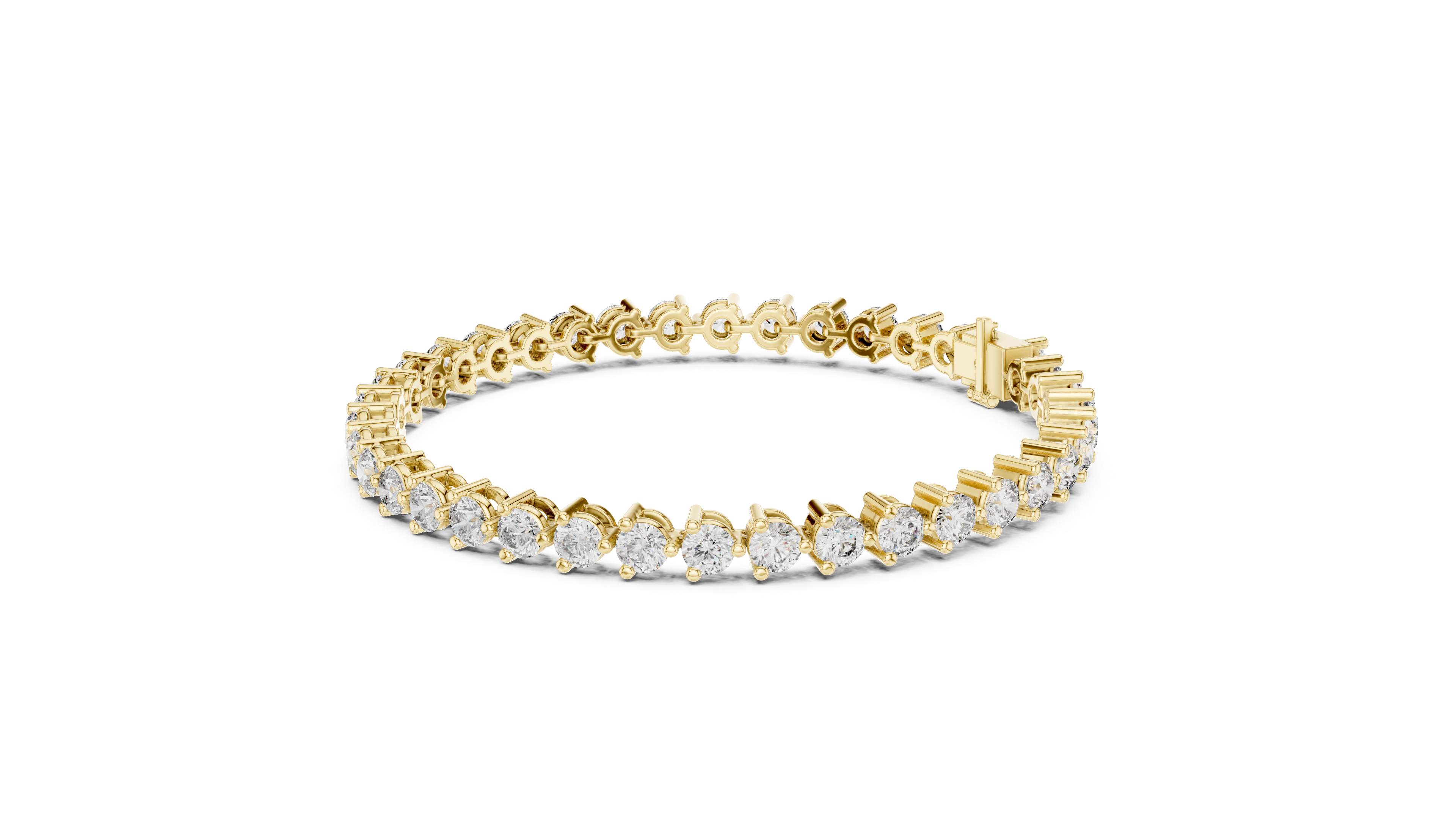 21 Pointer Round Diamond Collet Tennis Bracelet