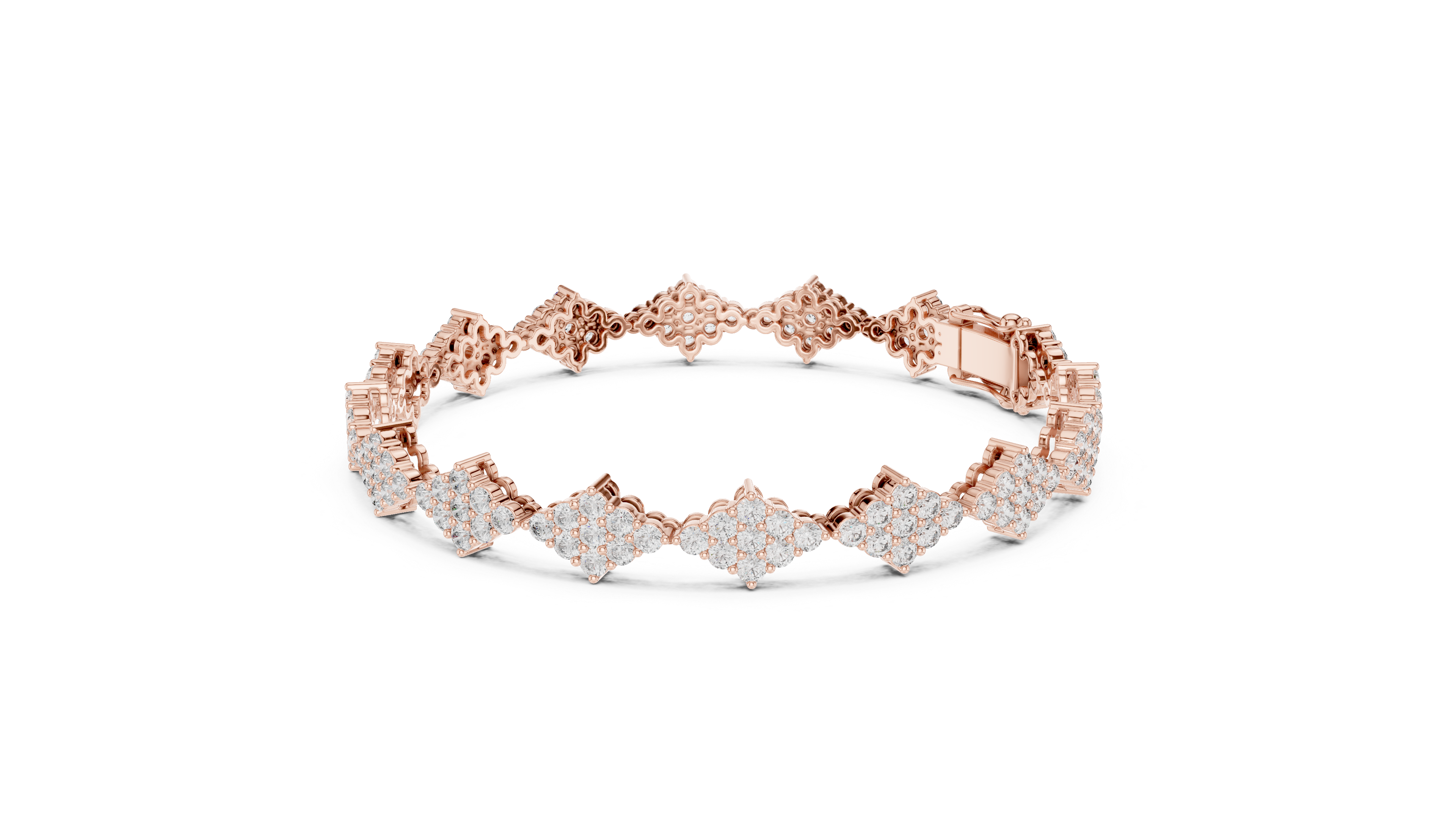 Diamond Cluster Link Bracelet