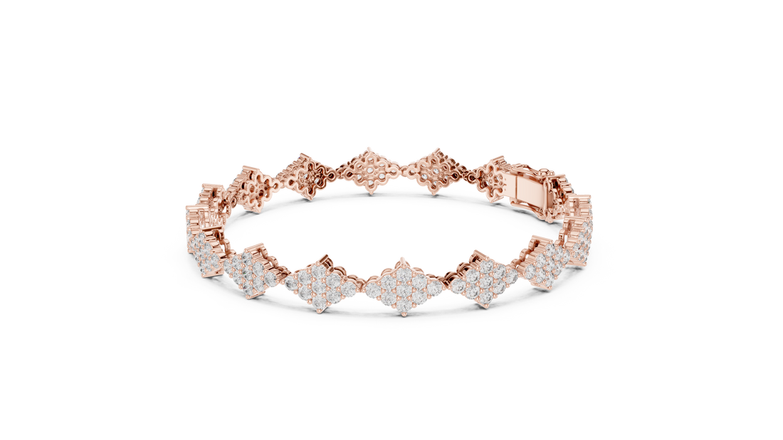 Diamond Cluster Link Bracelet