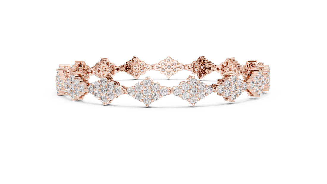 Diamond Cluster Link Bracelet