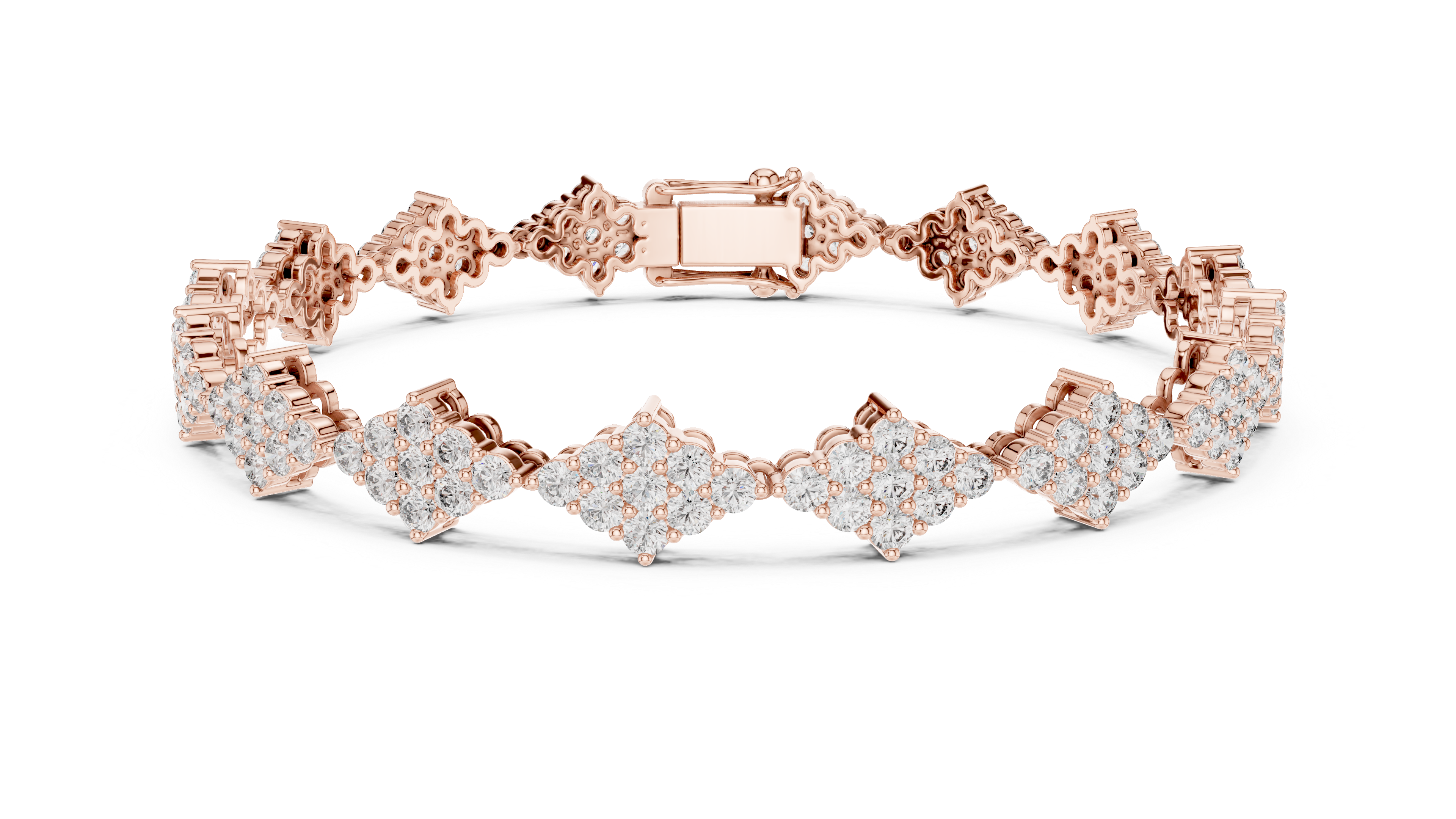 Diamond Cluster Link Bracelet