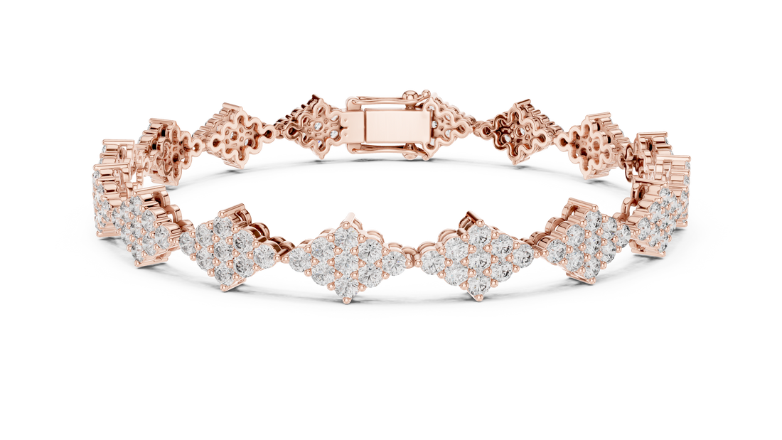 Diamond Cluster Link Bracelet